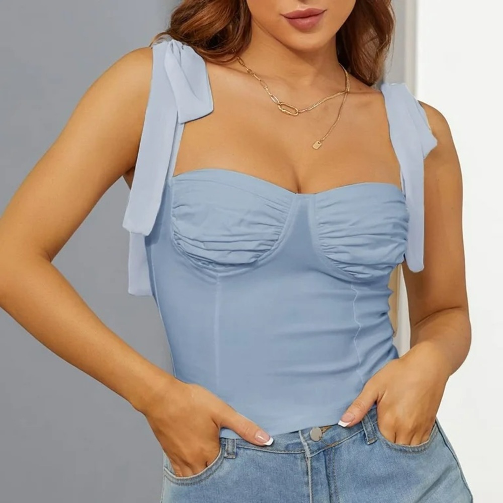 Blue Bustier Top